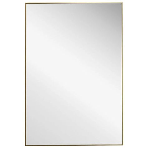 251 First Linden Gold Frame Rectangular Wall Mirror | Bellacor Wooden Frame Mirror, Plain Mirror, Minimalist Mirrors, Stylish Mirror, Gold Framed Mirror, Wooden Mirror Frame, Gold Mirror Wall, Contemporary Wall Mirrors, How To Clean Mirrors