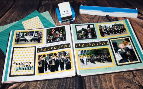 School Memories Scrapbook, Woodland Whimsy, Memories Ideas, School Scrapbook Layouts, Graduation Scrapbook, White Scrapbook, I Love School, Band Nerd, Creative Memories Scrapbooking