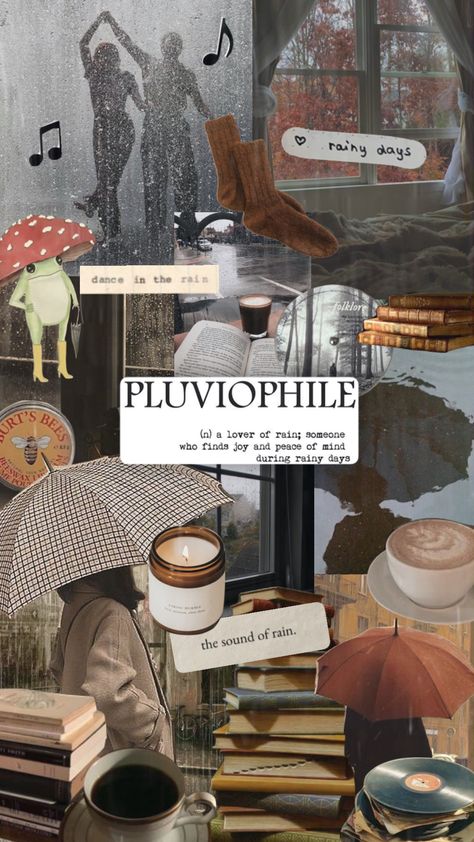 Rainy Day Collage, Pluviophile Aesthetic, Rain Collage, Rain Aesthetic Wallpaper, Rain Aesthetics, Chunky Sketchbook, Rain Journal, Chunky Bunny, Reading Wallpaper