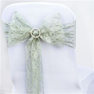 Also have lace in Reseda Wedding Chair Sashes, Chair Bows, Chair Sash, Chair Covers Wedding, Wedding Chair, Tea Green, Chair Sashes, Lace Table, Wedding Sash