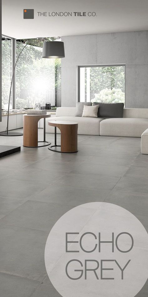 Floor Tiles Living Room Modern, Grey Tiles Living Room, Bedroom Floor Tiles, Living Room Floor Tiles, Modern Floor Tiles, Tiles Living Room, Tile Floor Living Room, Modern Living Space, Grey Floor Tiles