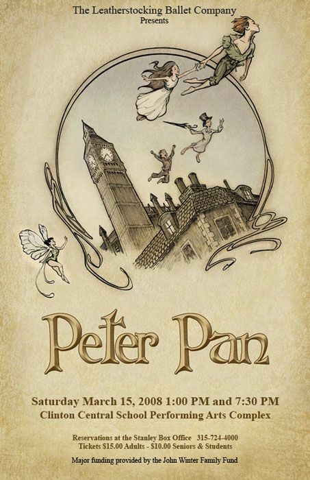 Peter Pan Play, Vintage Disney Posters, Peter Pan 1953, Wishing Star, Play Poster, Peter Pan Disney, Peter And Wendy, Ballet Posters, Peter Pan And Tinkerbell