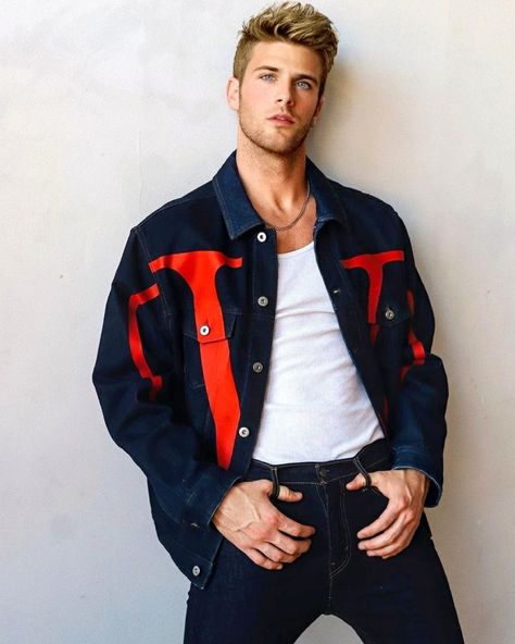 Jay Gould, Magazine Model, Weekend Plans, Gorgeous Eyes, Jay, Varsity Jacket, No Instagram, Denim Jacket, Bomber Jacket