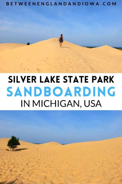 Sandboarding Michigan at Silver Lake Sand Dunes – Between England & Iowa Silver Lake Sand Dunes Michigan, Silver Lake Michigan, Sand Dunes Michigan, Silver Lake Sand Dunes, American Midwest, Travel Michigan, Upper Peninsula Michigan, Midwest Travel, Usa Travel Guide