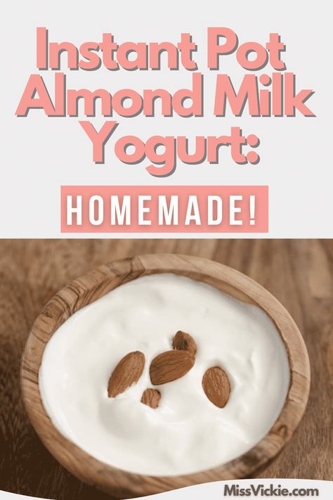 Almond Yogurt Instant Pot, Almond Milk Yogurt Instant Pot, Homemade Almond Milk Yogurt, Almond Milk Yogurt Recipe, Homemade Cheeses, Instant Pot Yogurt Recipe, Yogurt Homemade, Yogurt Making, Instant Pot Yogurt