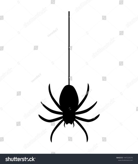 Spider hanging on spider webs thread black silhouette. Vector illustration\nisolated on white background. #Ad , #Sponsored, #webs#thread#spider#Spider Spider Clipart Black And White, Spider Hanging From Web, Spider Vector, Tattoo Spider, Spider Cartoon, Spider Clipart, Animated Spider, Cartoon Spider, Spider Illustration