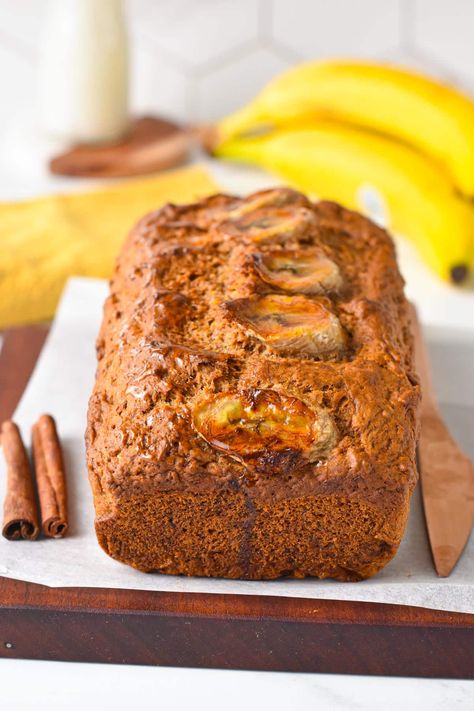 Spelt Banana Bread, Conscious Plant Kitchen, Chia Seed Jam Recipe, Banana Syrup, Peanut Butter Banana Bread, Flours Banana Bread, Plant Kitchen, Healthy Banana Bread, Healthy Banana