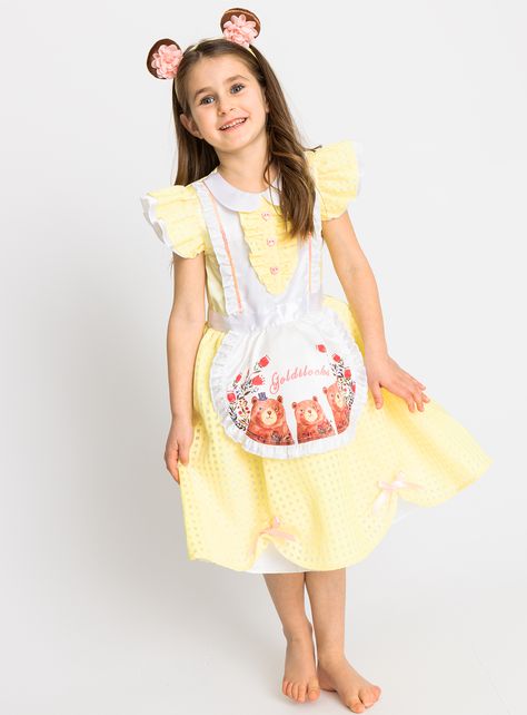 Goldilocks Yellow Costume Yellow Costume, Goldilocks And The Three Bears, Dolls Clothes Diy, Tu Clothing, Curtain Decor, Kids Costumes, Black Women Hairstyles, Diy Clothes, Alice In Wonderland