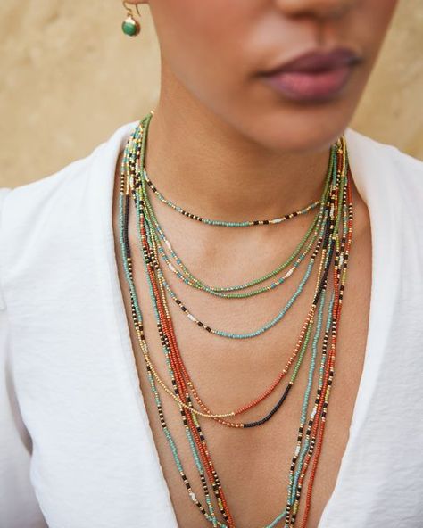 Anna Beck Jewelry on Instagram: "New summer layers are here: Discover the Jafuta collection, born out of pure collaboration with craftswomen in Zimbabwe who hand-string each bead. Shop your new layers all under $150!" Anna Beck Jewelry, Beaded Projects, Summer Layers, Anna Beck, Bead Loom, Beaded Choker Necklace, Jewelry Brand, Bead Shop, Zimbabwe