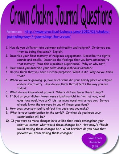 These journal questions helped me to delve deeper into the chakras. May they also help you on your healing journey. Crown Chakra Journal Prompts, Chakra Questions, Chakra Journal Prompts, Journey Prompts, Chakra Journal, Chakra Health, Journal Questions, Chakra Affirmations, Health Heal