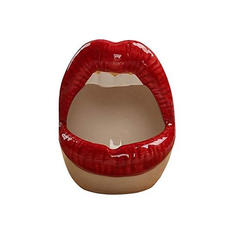 Amazon.com: LLQUS Creative Ceramic Ashtray Cigar Ash Holder Big Lips Shape Decoration for Home Office Tabletop Bar (A): Gateway Ceramics Ashtray, Ceramic Ashtray, Fantasy Gifts, Kitchen Cleaner, Mini Gift, Lip Shapes, Big Mouth, Ashtrays, Cleaning Tools