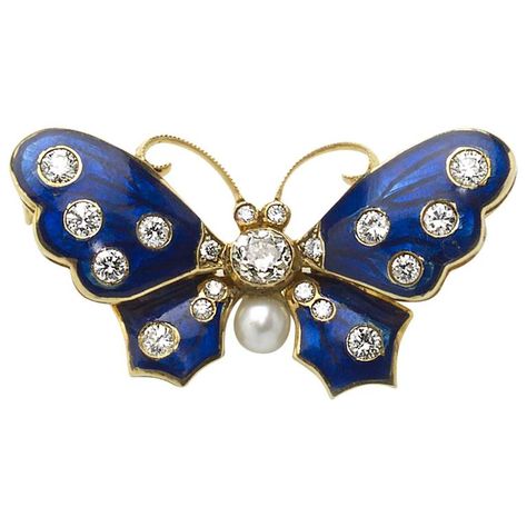 Blue enamel pearl diamond gold brooch For Sale Blue Diamond Jewelry, Gemstone Brooch, Gold Pearl Jewelry, Edwardian Jewelry, Insect Jewelry, Gold Brooch, Gold Rings Jewelry, Diamond Brooch, Gold Diamond Jewelry