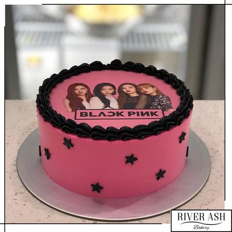 Blackpink Cupcake Ideas, Kpop Cake, Bts Cake, Teen Cakes, Pink Happy Birthday, Beautiful Cake Designs, Pink Birthday Cakes, Rainbow Food, Simple Birthday Cake