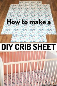 How to make a crib sheet. An easy step-by-step tutorial - I can sew this Crib Sheet Tutorial, Syprosjekter For Nybegynnere, Crib Diy, Diy Crib, Baby Diy Projects, Baby Crib Sheets, Cot Sheets, Diy Bebe, Decor Ikea