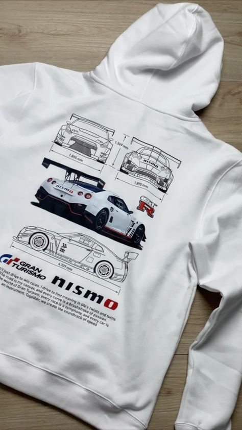 Gran Turismo hoodie with Nissan GT R35 Nismo Gtr, Car Hoodies, Best Hoodies For Men, Nissan Gtr Nismo, Hoodie Design Ideas, Gtr Nismo, Nissan Gtr R35, Nissan Gt, Racing Shirts