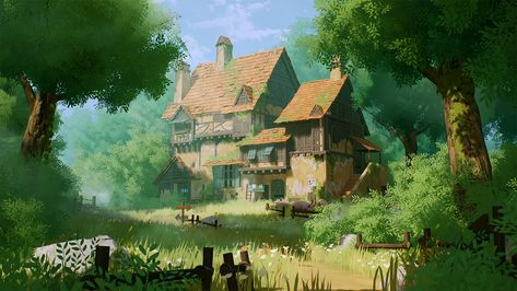 Ue5 Environment, Anime Village, Tiny Glade, Village Background, Stylized Environment, Background Anime, 3d Environment, Moving On In Life, Background Designs