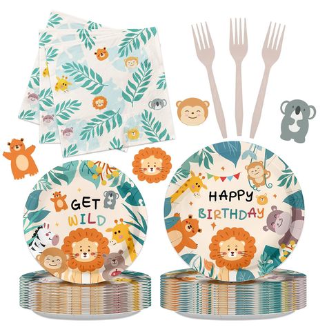 PRICES MAY VARY. Safari Party Decorations: Elevate your birthday with vibrant party animal birthday decorations! Our safari plates and napkins for party are a must-have for everyone. Immerse yourself in the ultimate party atmosphere with animal birthday party decorations Animal Party Decorations: Elevate your party celebration with our safari theme birthday decorations package for 24 guests. This set includes 24 animal paper plates (9 in), 24 zoo pals dessert plates (7 in), 24 napkins (6.5 in), Animal Birthday Decorations, Animals Birthday Party Decorations, Animal Birthday Party Decorations, Safari Birthday Decorations, Jungle Birthday Party Decorations, Zoo Pals, Safari Theme Birthday Party, Jungle Theme Decorations, Safari Baby Shower Decorations