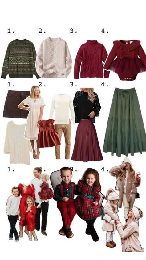 What to wear for Christmas photo shoots. Burgundy And Tan Family Photos, Christmas Family Photo Color Palette, Christmas Outfit Photoshoot Family, Christmas Session Outfits, What To Wear For Family Pictures, Outdoor Winter Family Photoshoot Outfits, Xmas Family Photo Outfits, Christmas Photo Outfits Couples, Christmas Family Photo Outfits