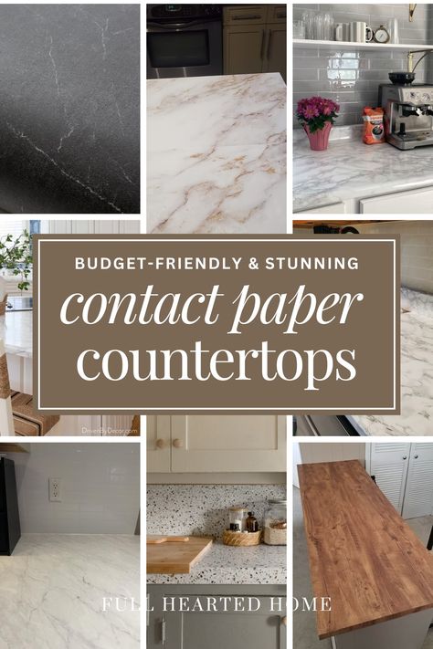 Beautiful Contact Paper for Countertops - Full Hearted Home Contact Paper For Kitchen Countertops, Counter Top Wrapping, Vinyl Contact Paper Countertop, Wallpaper Counter Tops, Kitchen Countertops Contact Paper, Butcher Block Contact Paper Countertops, Contact Paper Kitchen Countertop, Contact Paper For Countertops, Kitchen Countertop Contact Paper