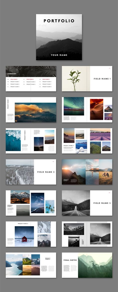 Layout Editoriale, Portfolio Design Layouts, Photography Portfolio Book, Square Portfolio, Photography Portfolio Layout, Portfolio Layout Template, Design De Configuration, Graphic Design Portfolio Book, Travel Book Layout