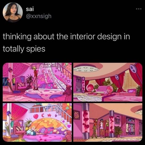 Mtv Cribs, Aesthetic Interior Design, Aesthetic Apartment, Cartoon House, Totally Spies, Girly Room, Retro Cartoons, Girl House, Cute Memes