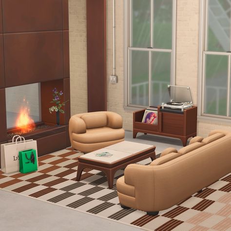 Best Sims 4 Cc, Standing Fireplace, Stylish Coffee Table, Sims 4 Cc Furniture, Best Sims, Living Room Collections, Stylish Sofa, Living Room Set, Sims House