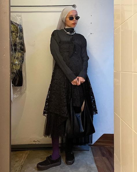 in her villain era ♠️♠️♠️ hahahaha. anywaaay, how’s ur weekeenndd?? hope all is weell! #outfitinspo #ootd #fashion #layeringstyle #modest #modestfashion #outfitrepeater #vintageclothing #secondhandfashion #sustainablefashion #blackoutfit #monochromefit Villain Era, Fashion Design Portfolio, Layered Fashion, Hijab Tutorial, Fashion Poster, Fashion Poses, Ootd Fashion, Black Outfit, Hijab Fashion