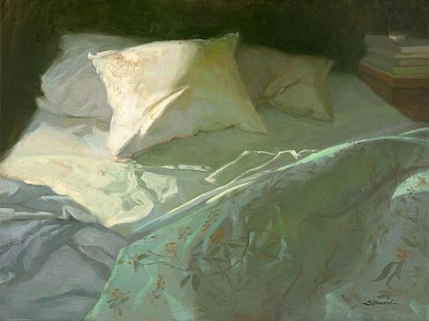 Sally Strand #painting Unmade Bed, Interior Paintings, White Sheets, Realistic Paintings, Paintings I Love, Art Workshop, Pastel Art, Pastel Painting, Painting Illustration