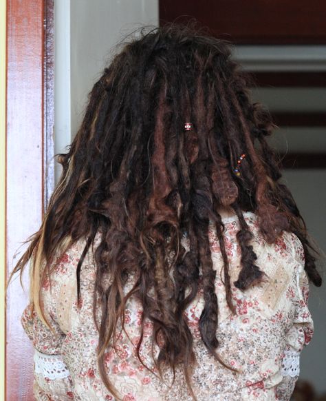 Natural, neglect, freeform dreadlocks.  Look a little like mine do. Neglect Dreadlocks, Dreads Straight Hair, Dreadlocks Journey, Freeform Dreadlocks, Dread Inspiration, Black Dreadlocks, Dreadlock Journey, Thick Dreads, Free Form Locs