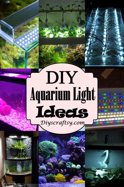 Diy Fish Tank Light, Glo Fish Tank Ideas, Aquarium Lighting Ideas, Diy Fish Tank Decorations, Aquarium Hacks, Diy Aquarium Decor, Fish Tower, Aqua Scape, Aquarium Diy