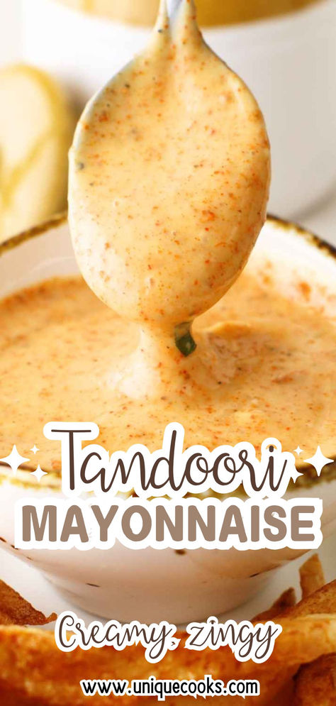 Make a delicious 3-ingredient tandoori mayonnaise in minutes. This easy recipe combines tangy mayo with bold tandoori spices, perfect as a dip, spread, or sauce. Ideal for enhancing sandwiches, burgers, or snacks with a unique flavor twist. Try this quick and flavorful condiment for effortless meal upgrades. Burger Sauces Recipe, Mayo Recipe, Mayonnaise Recipe, Tandoori Masala, Condiment Recipes, Burger Sauce, 3 Ingredient, Sharing Board, Easy Salads