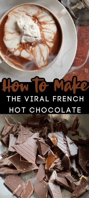 How to make French hot chocolate! French Drinking Chocolate, Hot Chocolate With Real Chocolate, Belgian Hot Chocolate Recipe, Carette Paris Hot Chocolate Recipe, High Flavanol Hot Chocolate, French Style Hot Chocolate, Italian Hot Cocoa Recipe, French Hot Cocoa Recipe, Parisian Hot Chocolate Recipe