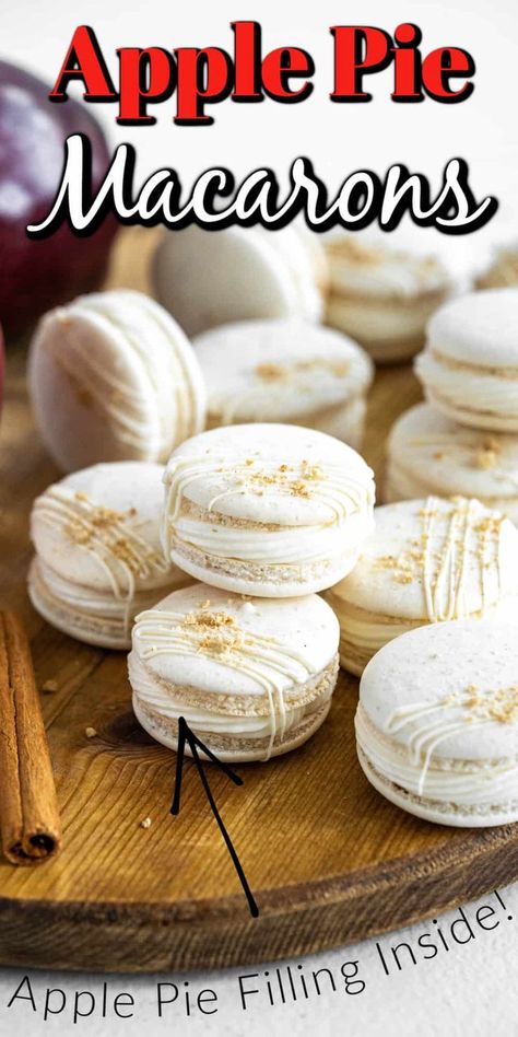 Pie Macarons, Apple Cider Donuts Baked, Classic French Desserts, Macaron Filling, Macaron Flavors, Pumpkin Spice Recipe, Apple Pie Filling, Fall Desserts Easy, Dessert Bar Recipe