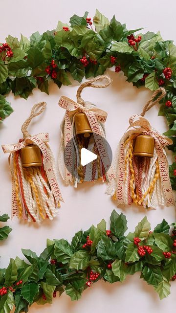 Megan | Macrame Gifts & Tutorials on Instagram: "Christmas Bell Tassels 🌲🔔❤️✨

#easymacrame #macrametutorial #macrametassel #megsmodernmacrame #shopmegsmodernmacrame #modernmacrame #minimacrame #macrametutorial #macrametutorials #macrameteacher #macramestudent #stepbystep #tasseltutorial #macramestepbystep #macramehowto #howtomacrame #makrame #makrama #macramemakers #macraemcommunity #handmadecommunity #fiberart #fiberartcommunity #macrameknots #macramecord #macrametassels #macramekeychaintutorial #fiberartist #macrameart #macrameartist #beginnermacrame" Diy Harmony Bells, Macrame Bell Ornament, Tassels Tutorials, Mini Macrame, Modern Macrame, Macrame Knots, Macrame Cord, Macrame Art, Macrame Tutorial