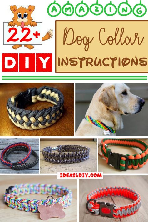 Paracord Dog Collar Instructions Image Dog Collar Diy Tutorials, Dog Collar Pattern, Paracord Dog Collar, Paracord Projects Diy, Paracord Dog Leash, Dogs Diy Projects, Diy Dog Collar, Diy Dog Toys, Paracord Dog Collars