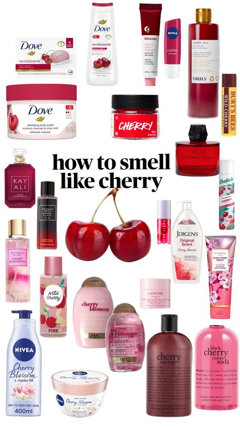 #cherry Perfumes That Smell Like Cherry, Kay Ali Burning Cherry Perfume, Cherry Hair Products, Cherry Baby Perfume, How To Smell Like Cherry Almond, Kayali Cherry Perfume, Cherry Shower Routine, Cherry Scented Products, How To Smell Like Cherry