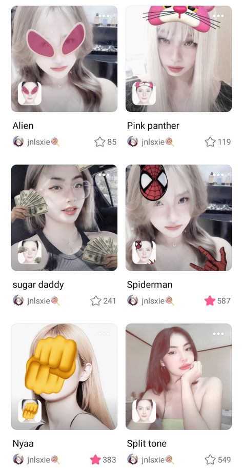 Snow Filter Code, Snow App Filters, Snow Filters, Filter Snow, Aesthetic Ig Filter Selfie, Snow Filter, Hair Accessories Diy Headband, Snow App, Usernames For Instagram