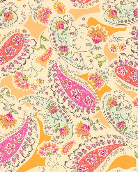 Blythe Summer Paisleys - Mango Digital Print Fabric Design, Print Fabric Design, Dress Prints, Flower Pattern Design Prints, Design Kurta, Paisley Print Design, Paisley Pants, Ajrakh Prints, Turkish Pattern