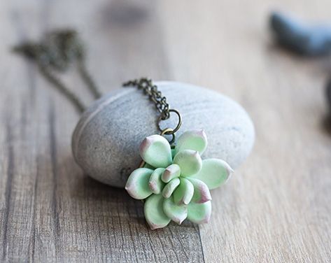 Succulent necklace - succulent pendant - plant jewelry - succulent jewelry - terrarium pendant - botanical pendant - floral nature pendant Succulent Template, Plant Mom Aesthetic Outfit, Mom Aesthetic Outfit, Plant Favors, Succulent Necklace, Wall Plants Indoor, Paper Peonies Tutorial, Houseplant Aesthetic, Plant Tshirt