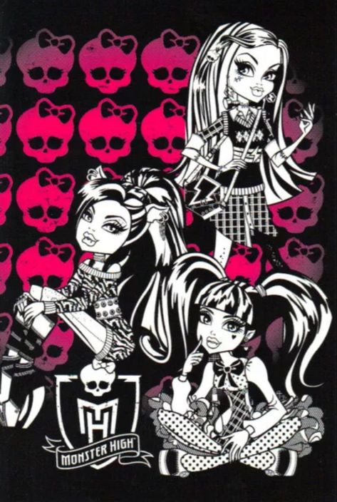 Aesthetic Wallpaper Monster High, Aesthetic Monster High Wallpaper, Monster High Poster, Monster High Poster Aesthetic, Monster High Movie Poster, Coquette Background, Monster High Bedroom, Mini Yo, 2000s Posters