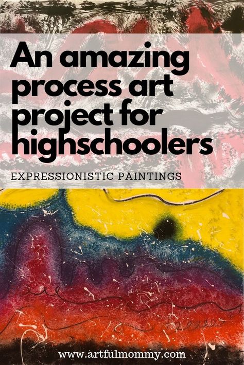 Color Projects High School, Movement Art Projects Middle School, Adaptive Art Projects High School, Secondary School Art Lessons, Process Art For Middle School, Abstract Art Lesson High School, One Hour Art Projects, Process Based Art, Art Lesson Ideas High School