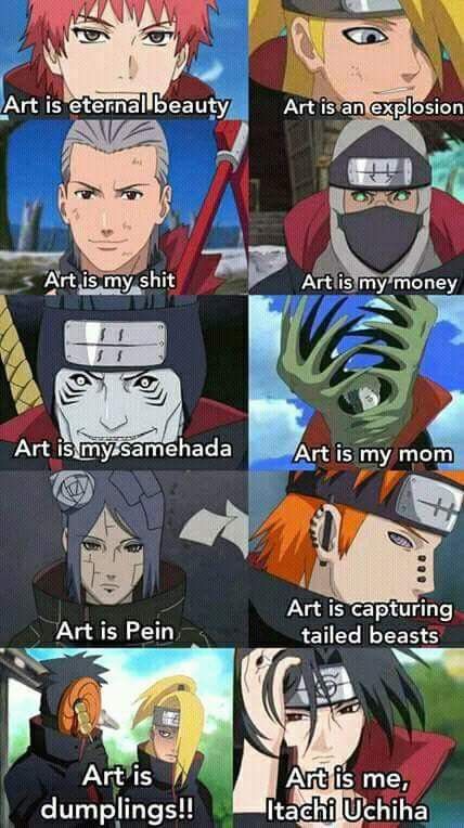 Atasuki Clan, Naruto Jokes, Naruto Akatsuki Funny, Akatsuki Funny, Funny Naruto Memes, Comedy Anime, Anime Drawing Books, Naruto Comic, Naruto Uzumaki Shippuden