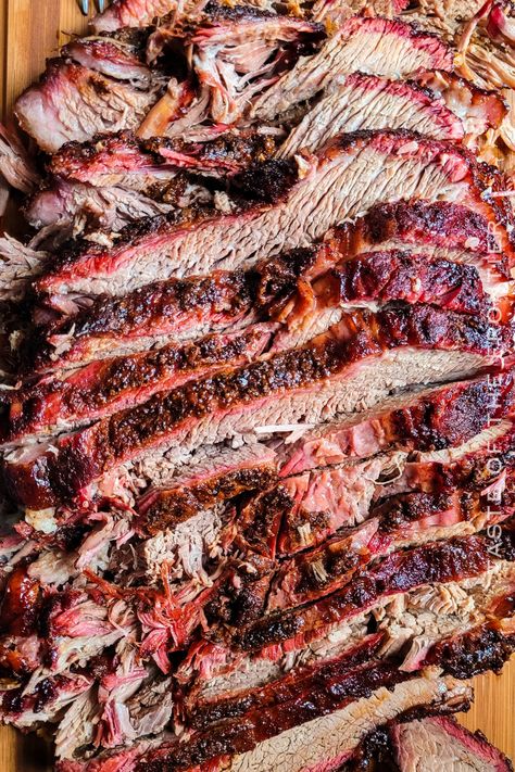 Smoked Beef Brisket is a classic barbecue dish that is perfect for summer cookouts. Traeger pellet grills make it easy to get the perfect smoke flavor, and the results are juicy and delicious. Here's how to make smoked beef brisket on your Traeger grill. Smoked Brisket Flat Recipe, Brisket Flat, Smoked Beef Ribs, Brisket Recipes Smoked, Smoked Mac And Cheese, Pork Belly Burnt Ends, Best Egg Salad Recipe, Brisket Recipe, Smoker Grill