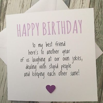 Birthday Card Bestie, Best Friend Birthday Card, Funny Best Friend, Best Friend Birthday Cards, Friend Birthday Card, Friend Anniversary, Best Friend Cards, Anniversaire Diy, Happy Birthday Best Friend