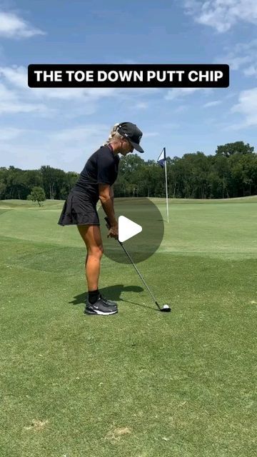 Golf Swing Guide on Instagram: "THE TOE DOWN PUTT CHIP 1. Stand closer & tilt toe or club down 2. Putting stroke 3. Use when just off the green 4. Use when into the grain Simple 🤌🏻
-------------------
⛳ Elevate your golf game today! Explore our top gear - bio has the details!
💥 Huge discounts are waiting - don’t miss them!
🎁 $1 from every order supports the Feed the Children Fund.
.
.
.
.
Cre: tik - betsykellygolf
.
.
.
.
#golffitness #golfdrills #golftipsforbeginners #golfstretching #golfswingdrills #golfskills #golfworkouts #practiceyourswing #golfwarmup #golflifestyle" Golf Stretching, Golf Drills, Golf Tips For Beginners, Golf Exercises, Putt Putt, Top Gear, Golf Game, Golf Swing, Grain