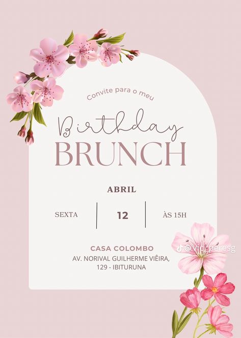 Brunch Birthday Party Ideas, Brunch Party Decorations, 25th Birthday Cakes, Flower Birthday Party, 20th Birthday Party, Dinner Party Decorations, Digital Invitations Wedding, Birthday Ideas For Her, Cute Birthday Ideas