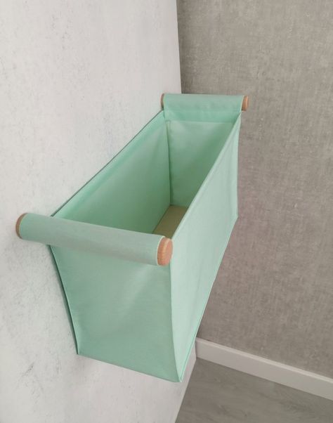 Mint Organizer/Storage Basket/Waterproof Pocket/Hanging | Etsy Wall Hanging Fruit Basket, Fruit Basket Kitchen, Unisex Kids Room, Basket Kitchen Storage, Hanging Fruit Basket, Shopping Bag Storage, Puzzle Storage, Wood Hooks, Hanging Fruit Baskets