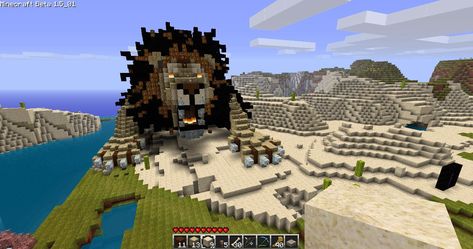 Lion Statue - Survival Mode - Minecraft Discussion - Minecraft Forum - Minecraft Forum Minecraft Poster, Athena Statue, Castle Minecraft, Memes Minecraft, Minecraft Statues, Minecraft Meme, Minecraft Structures, Lion Statue, Minecraft Pictures