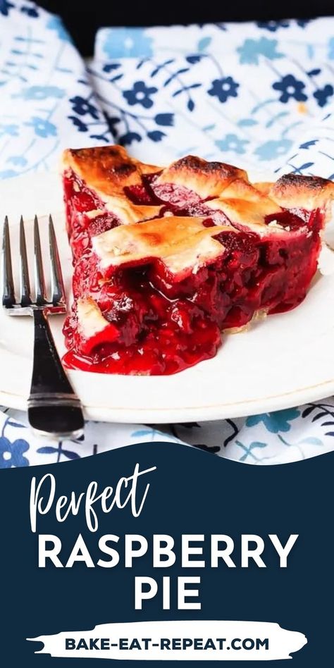 This recipe makes the perfect Raspberry Pie! It's easy to make with either fresh or frozen raspberries. This recipe seriously makes the best raspberry pie. If you’re like me and have been missing out on it your whole life, you need to try it. You may find a new favourite fruit pie too! Easy Raspberry Pie Recipe, Raspberry Pie Filling Recipes, Fall Pies Recipes, Raspberry Pie Recipe, Raspberry Pie Filling, Popular Pies, Summer Fruit Recipes, Favorite Pie Recipes, Raspberry Desserts