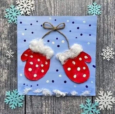 Winter Crafts Preschool, January Crafts, Winter Art Projects, Christmas Cards Kids, Christmas Arts And Crafts, Hand Crafts For Kids, Kindergarten Crafts, Winter Crafts For Kids, Daycare Crafts